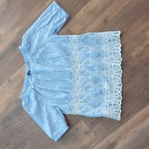 Talbot's blue off shoulder shirt - size small